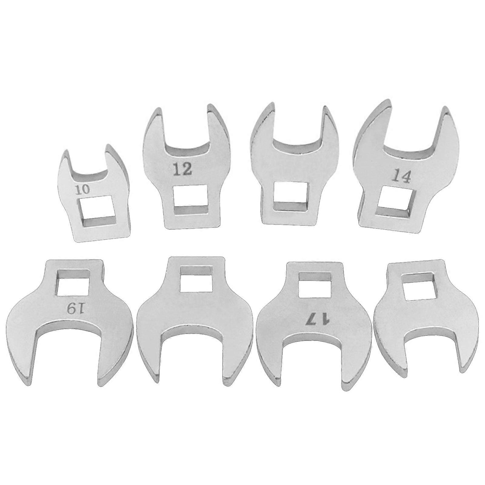 8Pcs 3/8inch Drive Crowfoot Wrench Set 10-19mm Foot Open End Spanner Torques Wrenches Key Kit Hand Tool Accessories Multicolor