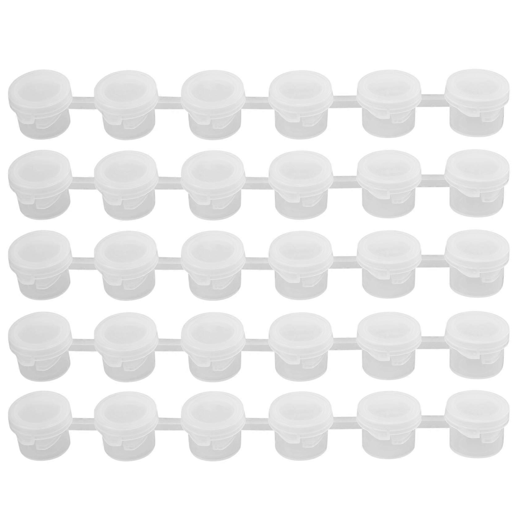 50ストリップ空のペイントストリップペイントカップポットクリアストレージペイントコンテナミニペインティングカップポット3Ml