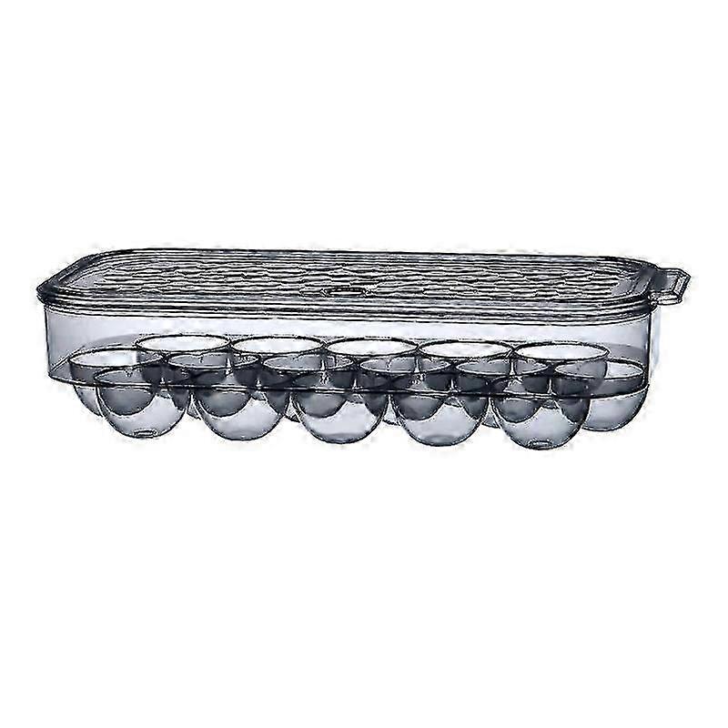 Egg Holder Lastic Fridge Egg Trays Egg Storage Box Large Storage Box For 16 Eggs Plastic Portable Stackable Transparent Refrigerator Egg Holder With L