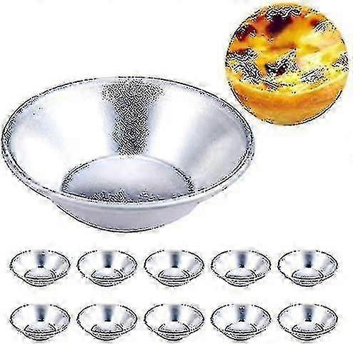 10個ケーキスタイルエッグタルトペーストティスデナタオーブンベークラウンドカスタードブリキケーキツール(10個)