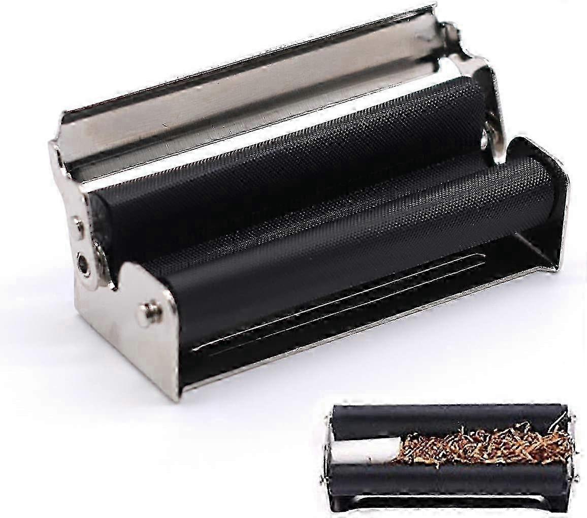 Tobacco Roller,Manual Cigarette Rolling Machine,70mm Cigarette Roller Metal Portable Tobacco Injector Manual Easy Use Black Cigarette