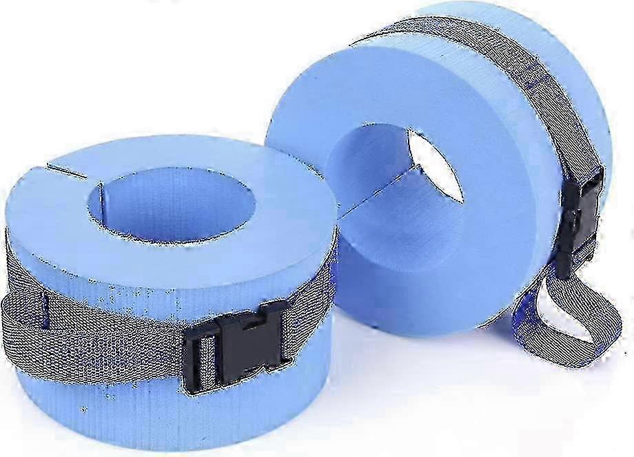 Water Aerobics Foam Cuffs, Blue, Pairable for Floating & Fitness Exercise, Quick-Release Buckle for Ankles & Arms