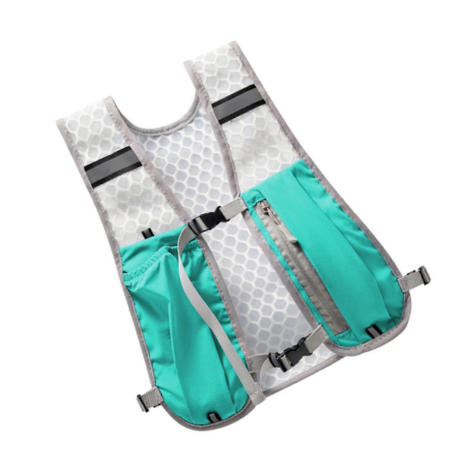 Running Backpack Water Bottle Holder Running Storage Bag Practical Running Vest Reflective Hydrated Backpack  Sky Blue