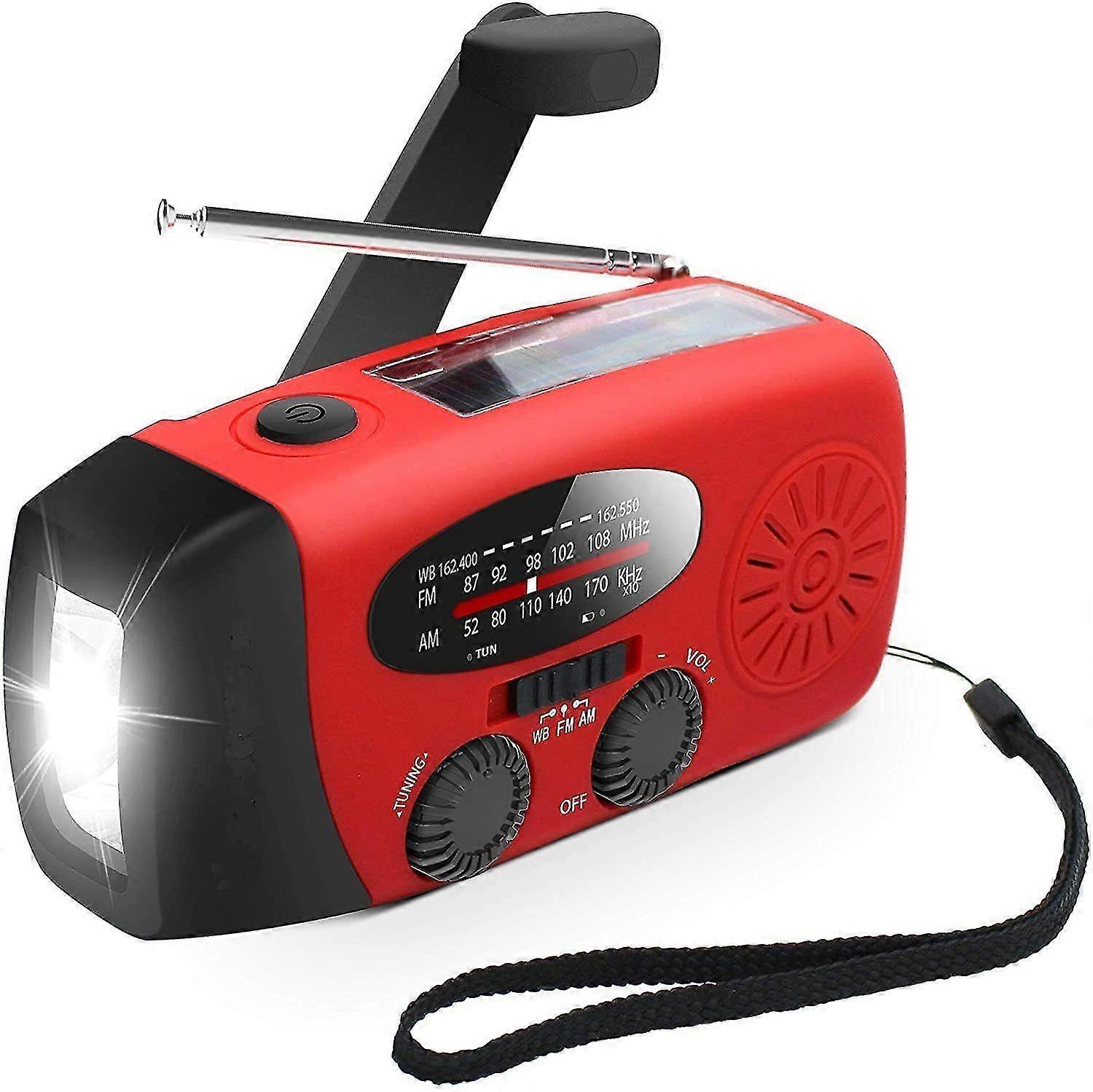 Solar Emergency Radio NOAA for Emergency and Household with AM/FM Radio Flashlight SOS Alarm