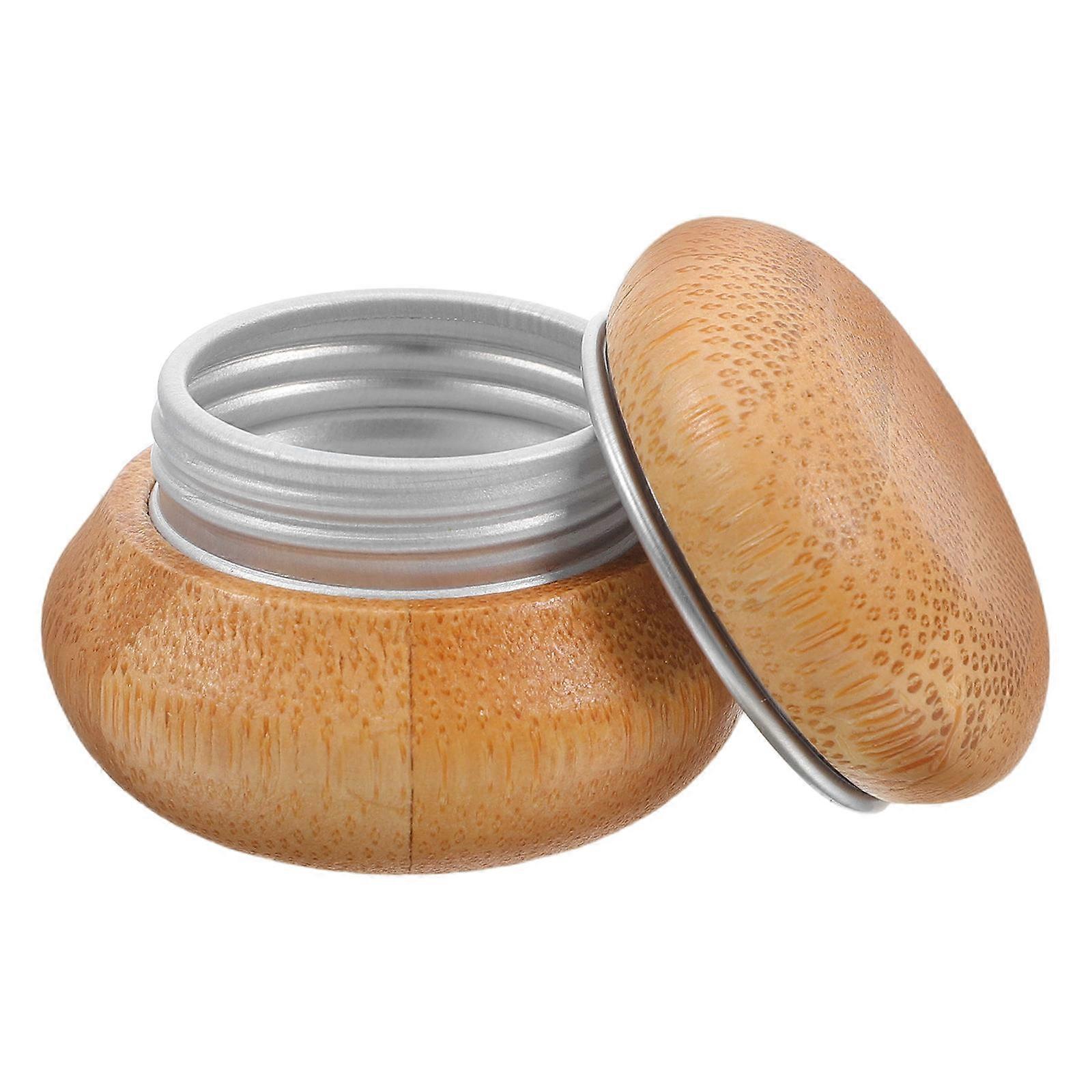 Light Brown Bamboo Balm Box for Use Mini Travel Container
