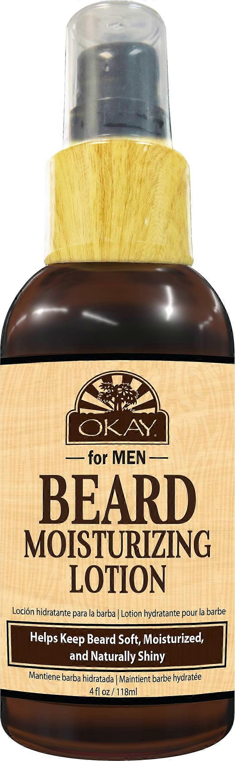 Okay Pure Naturals 男士头发和胡须保湿乳液，4 盎司