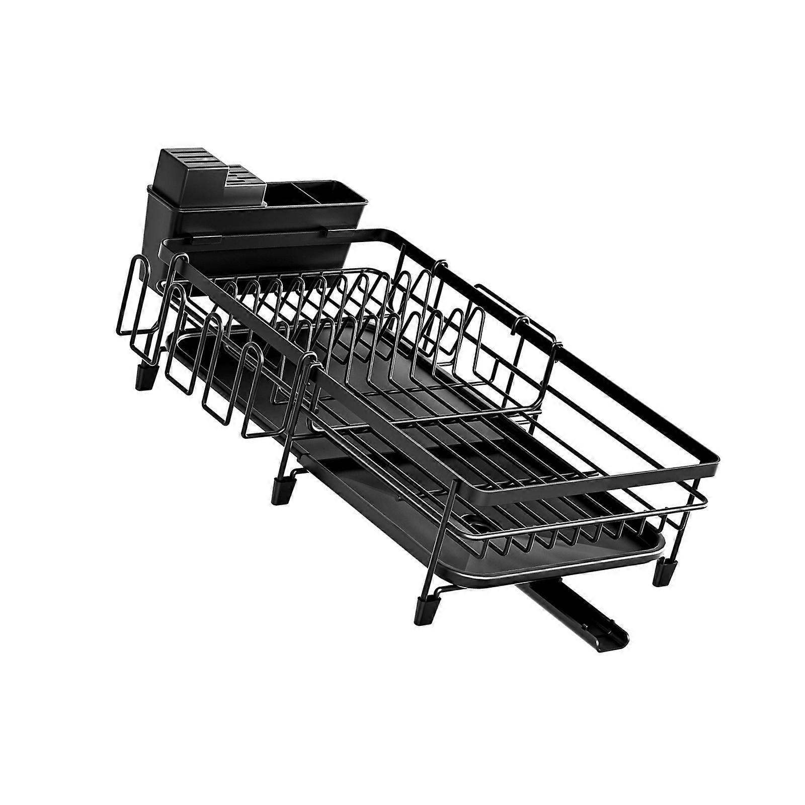 Space Efficient Dish Storage Rack For Home Highlighting Extendable Plan And Solid Metal Building Multicolor