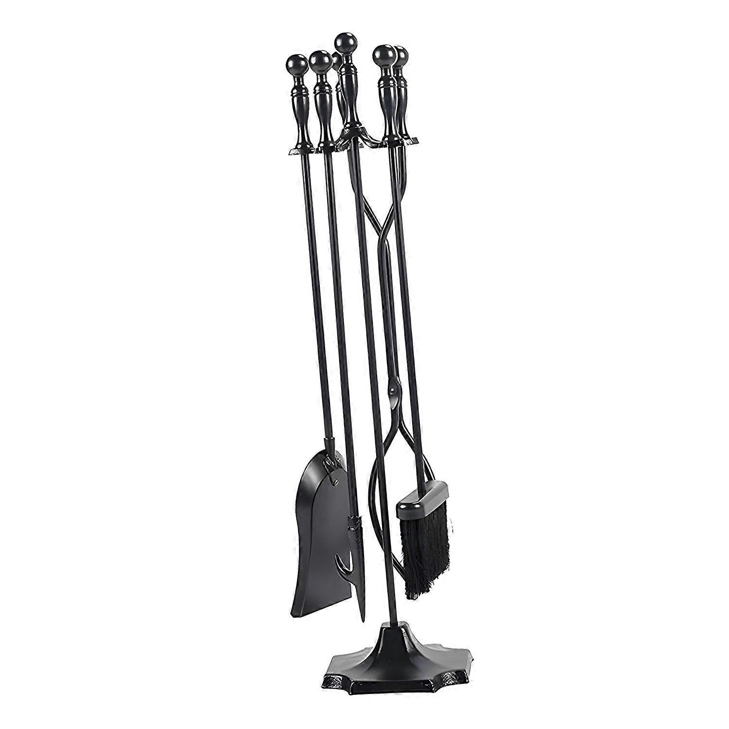 Durability Fireplaces Accessories Set 5 Tool Ergonomic Handle Compacts Storage For Ashes Cleaning and Arranging Multicolor