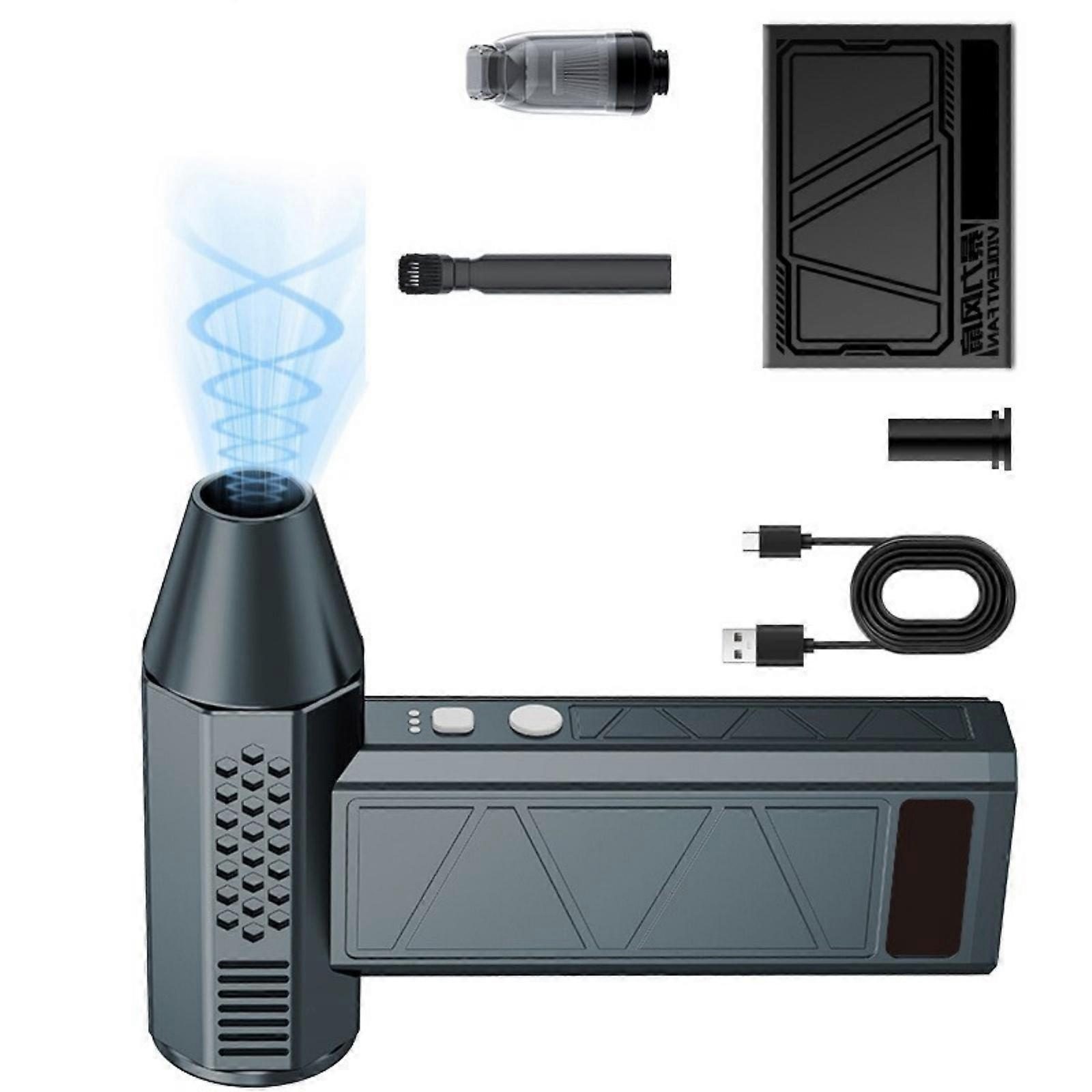 Handheld Cordless Air Duster With 3 Speed Modes 130000RPM Highly power For Computer Cleaning Car Interior And Electronics Maintenance  grey