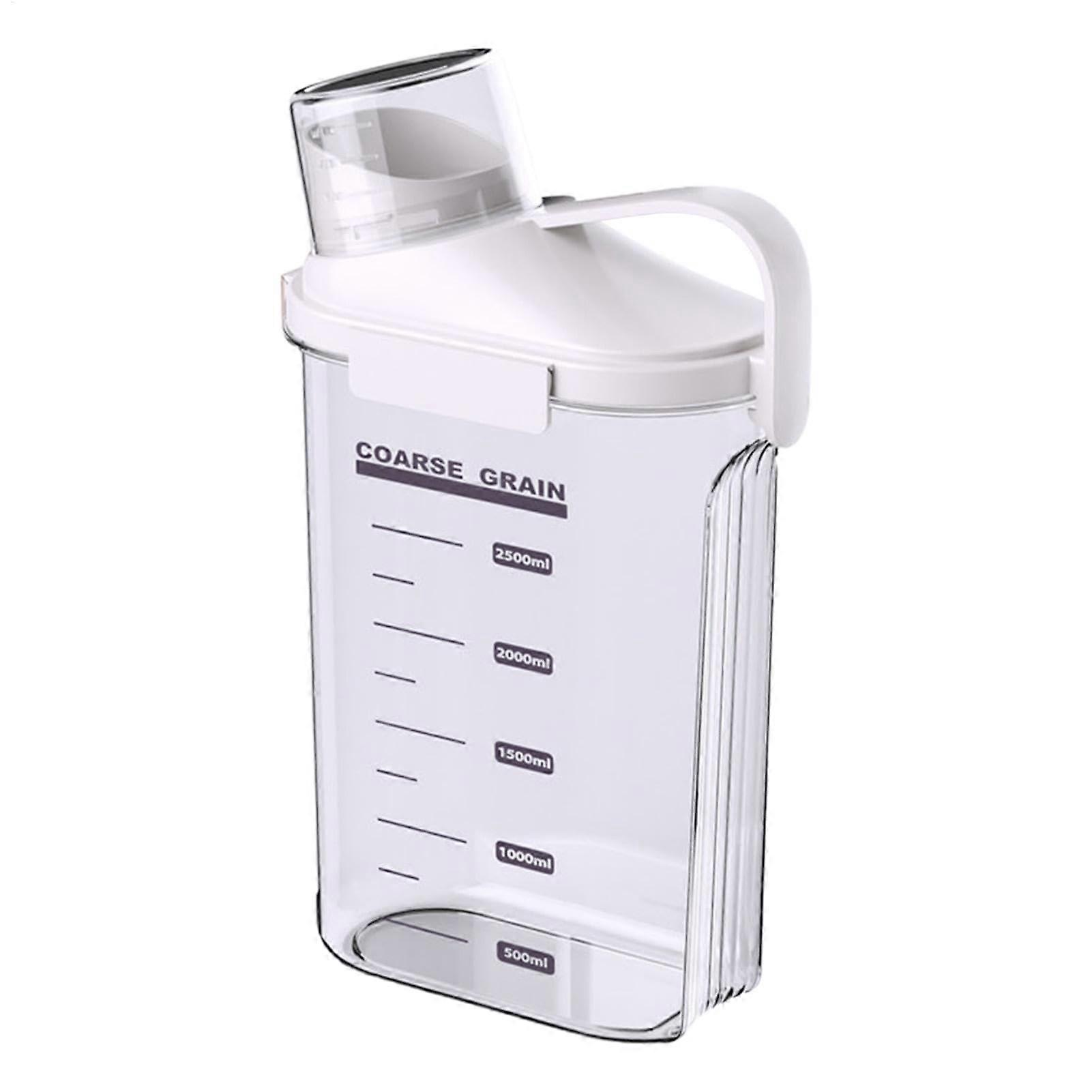 Snack Organiser Airtight Cereal Dispenser Large Dry Food Storage Jars With Pour Spout And Measuring Cup For Flour