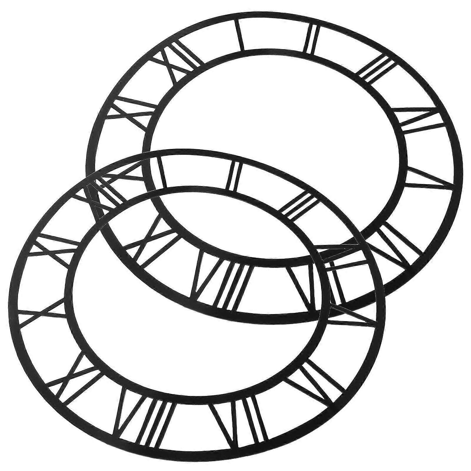 Roman Numerals Clock Dial for 2Pcs Acrylic Mirror Surface Clock Sticker