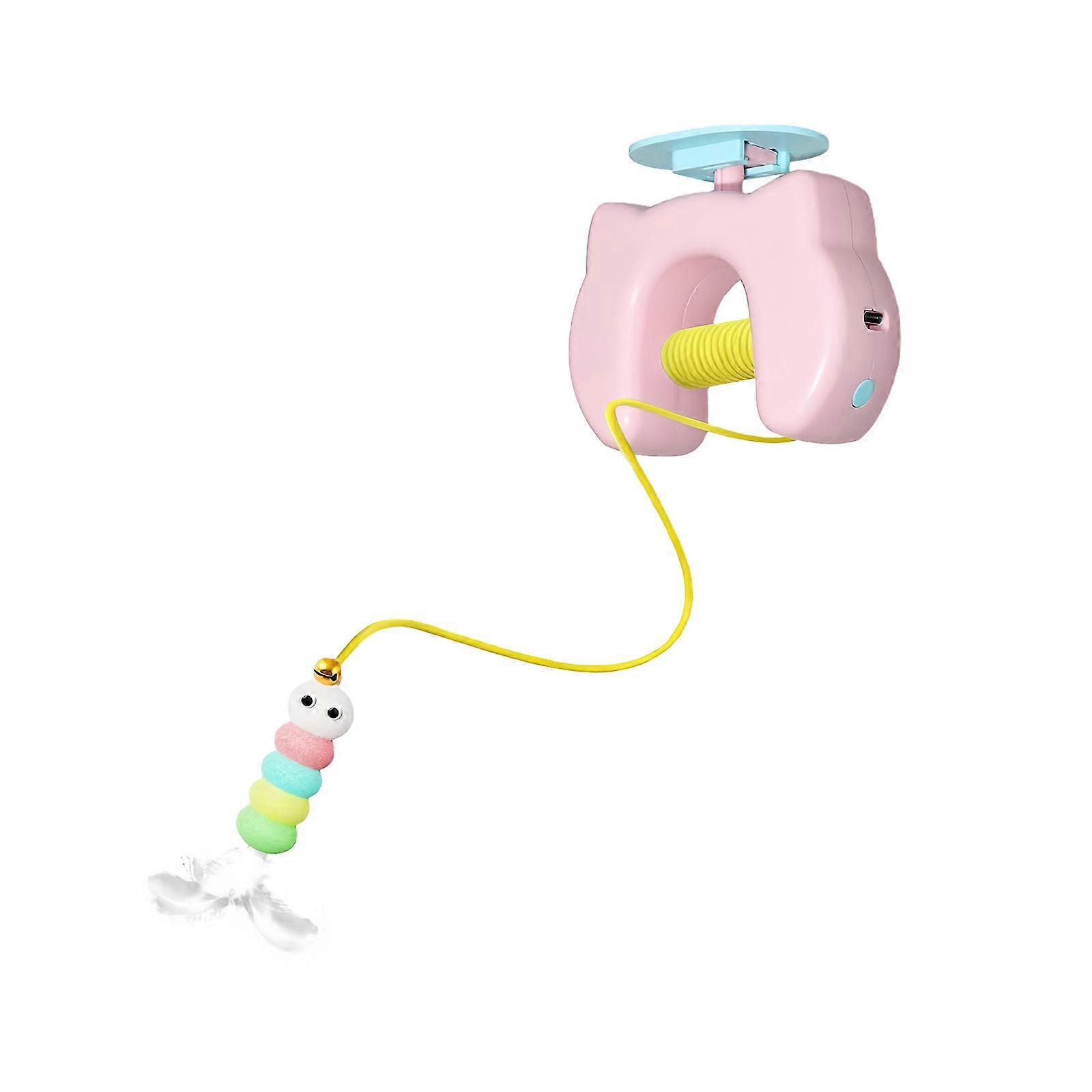 Cats Interactive Teaser Toy with Bouncing Elevating for Felines Cats Plaything Gift for Indoor Felines  Pink