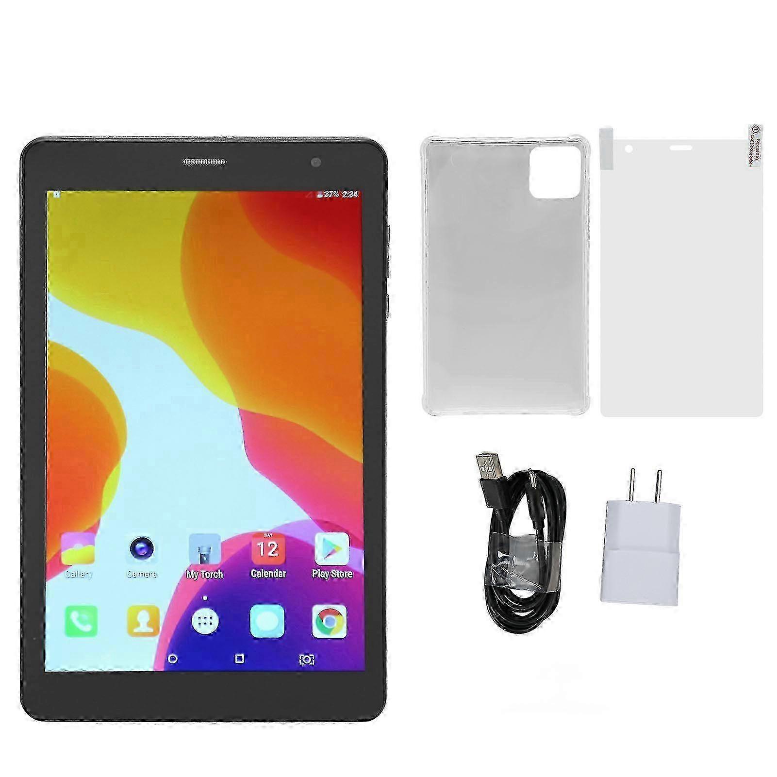 8 Inch Tablet 4GB RAM 64GB ROM MTK6582 Quad Core CPU Supports Mobile Call Tablet PC for Android 10.0 US Plug 100‑240V 25-26s