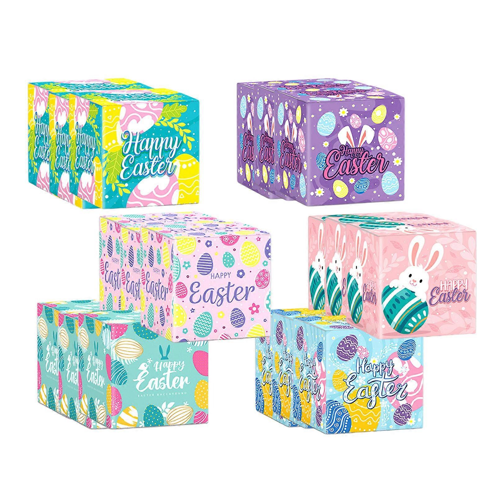 Set of 18 Easters Snack Boxes Colorful Cardboard Boxes Treat Candy Box Easters Box Paper Texture for Party Supplies Multicolor
