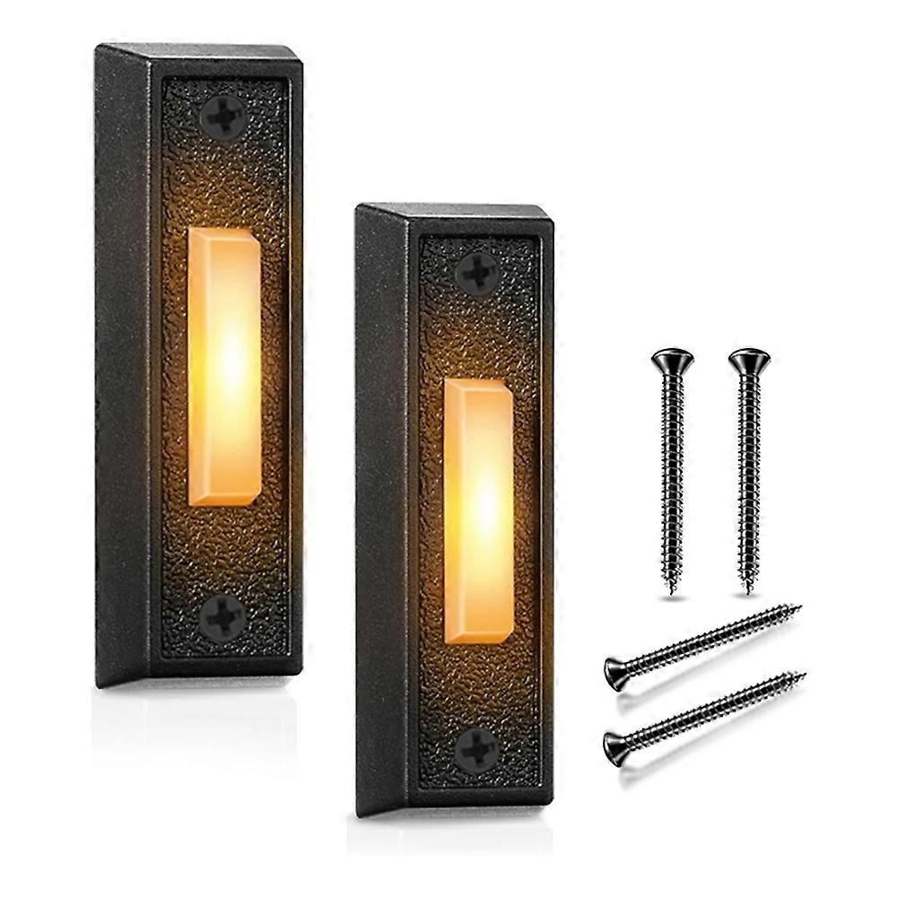 2 Pieces Illuminated Doorbell Button, Doorbell Button, Wall Mounted Garage Door Switch with LED Lights
