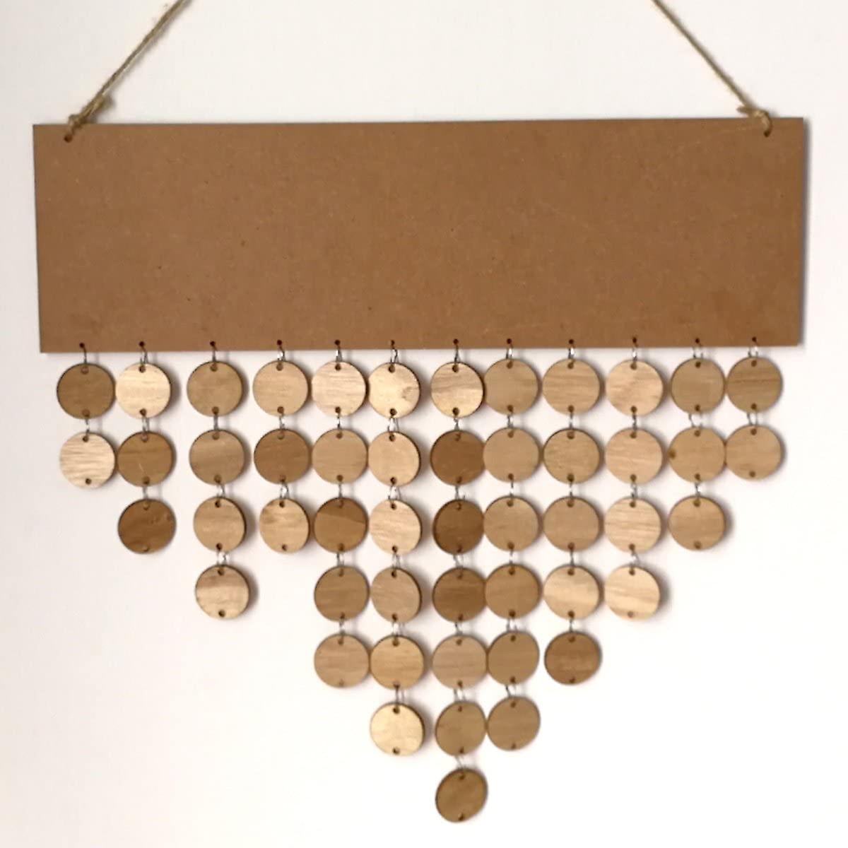 Natural Wood Family & Friends Birthday Board Calendar Hanging Heart Card Gift De
