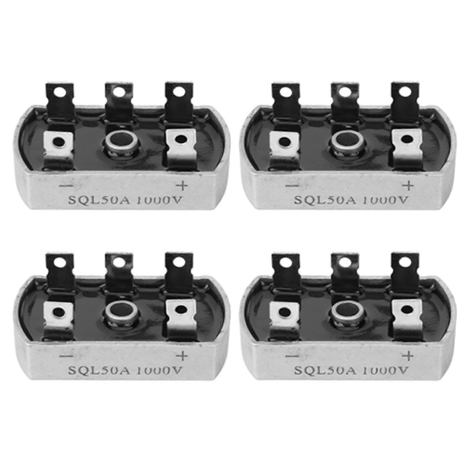4 Pcs Rectifier Bridge SQL50A 1000V 3-Phase Low Frequency Rectifier Bridge Pack
