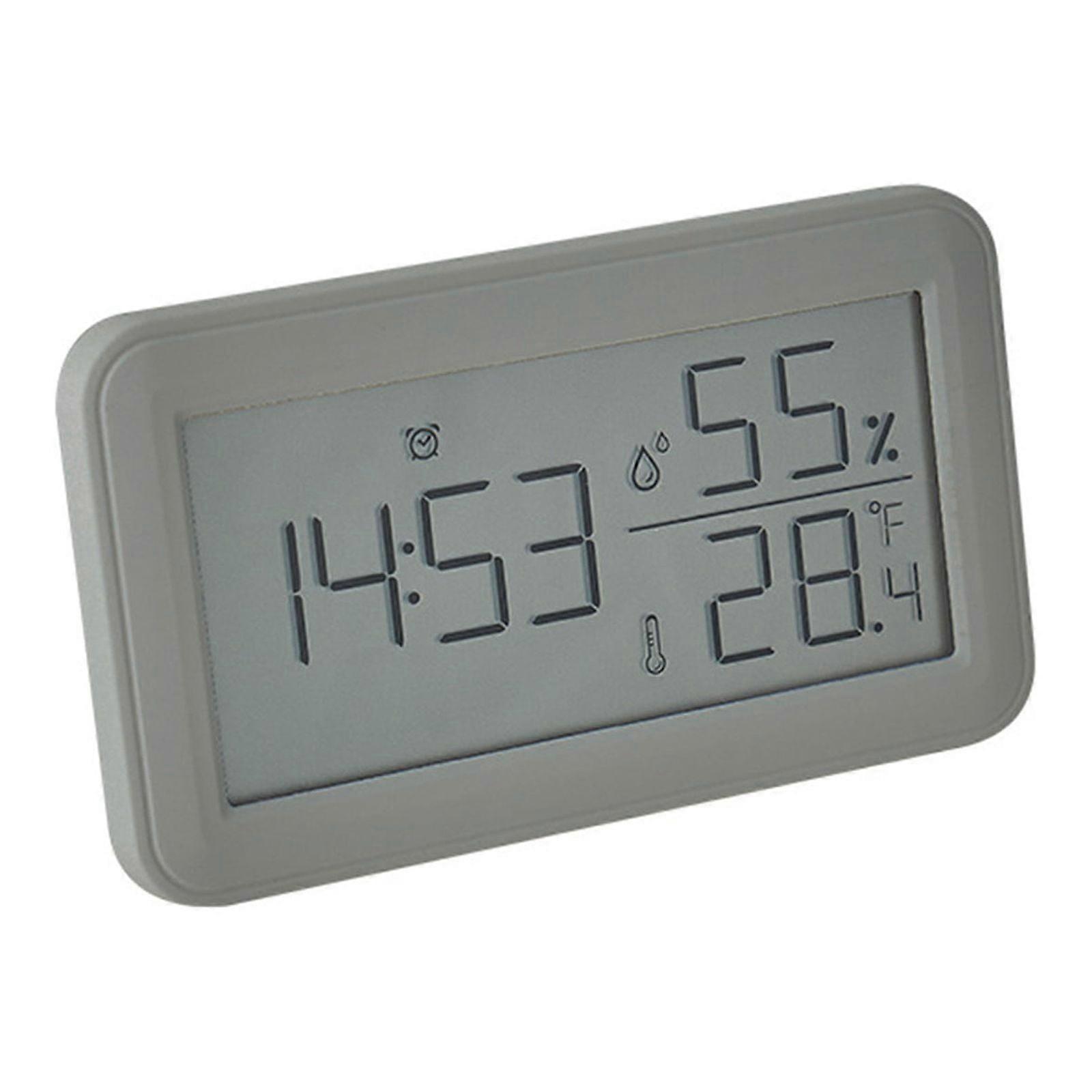 Kiplyki Digital Alarm Clock With LCD Display Thermometers Hygrometer Digital Temperature Humidity Monitor Snooze Alarm With Smart Clock Calendar