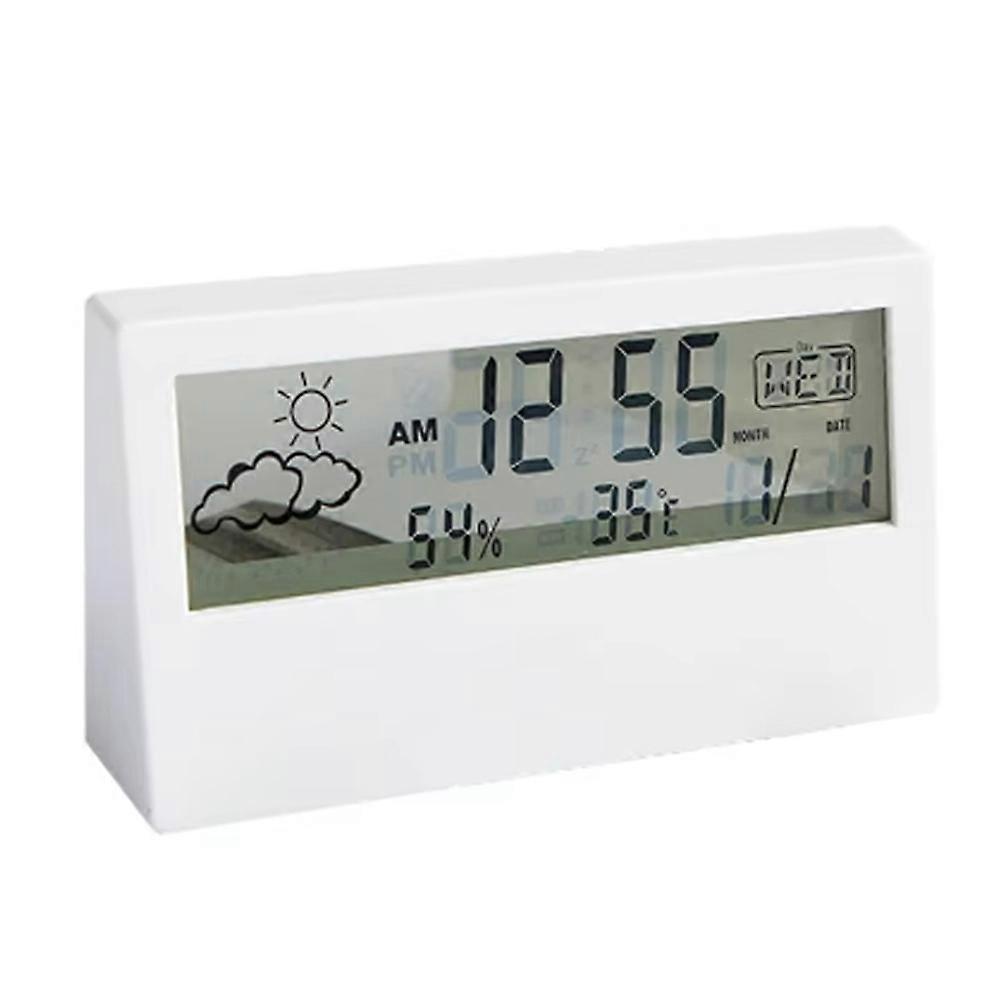 LED Thermometer -Hygrometer Multifunction Electronic Temperature Humidity Meter Weather Station wit