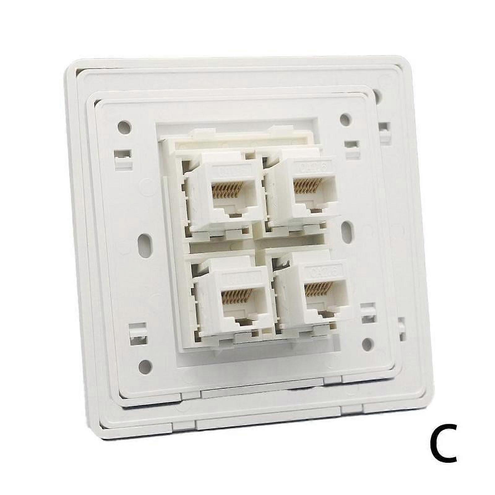 Wall Socket Plate Network Ethernet LAN CAT6 Outlet Panel Faceplate RJ45 P7V8