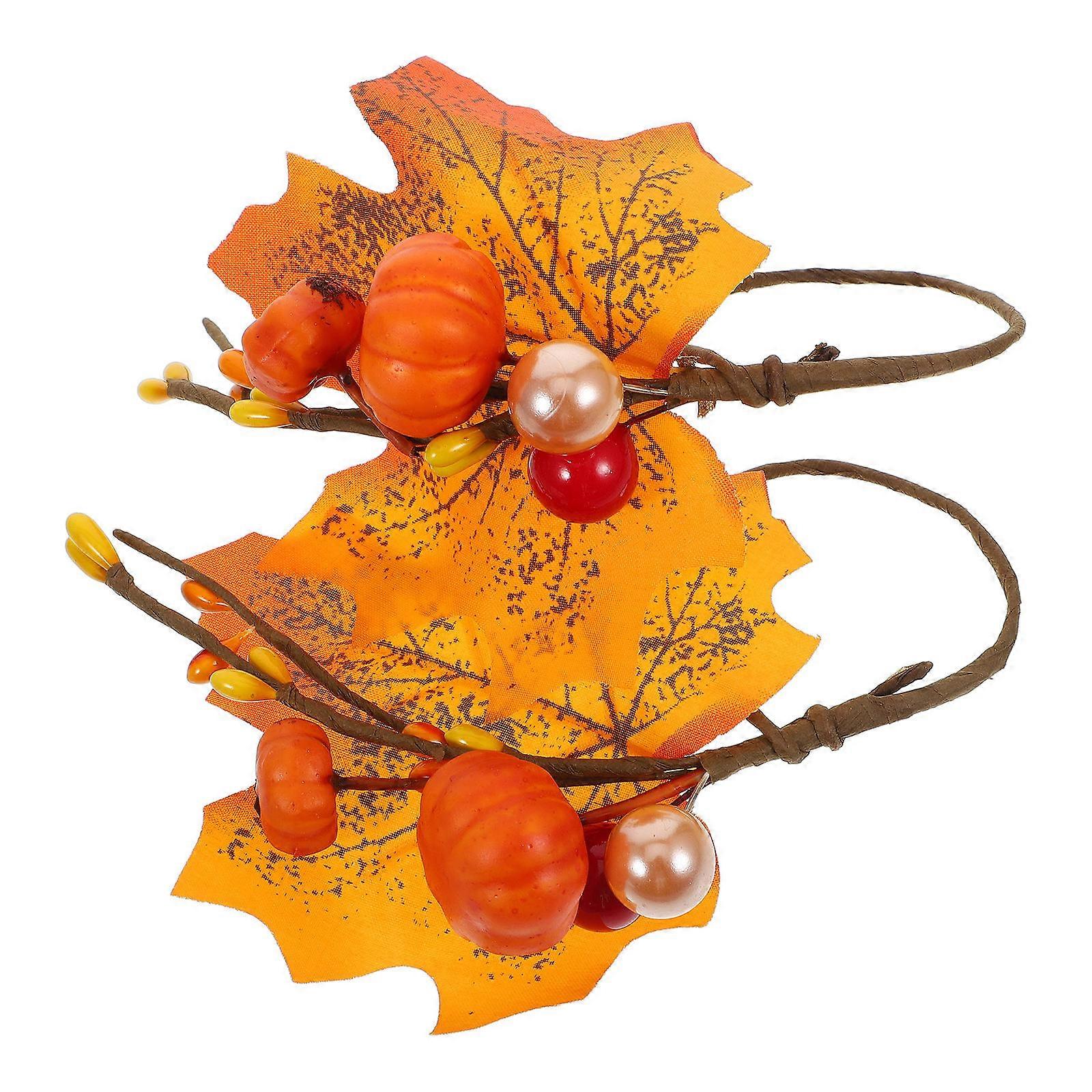 Orange Napkin Rings Maple Leaf Napkin Holders for Restaurant 10Pcs