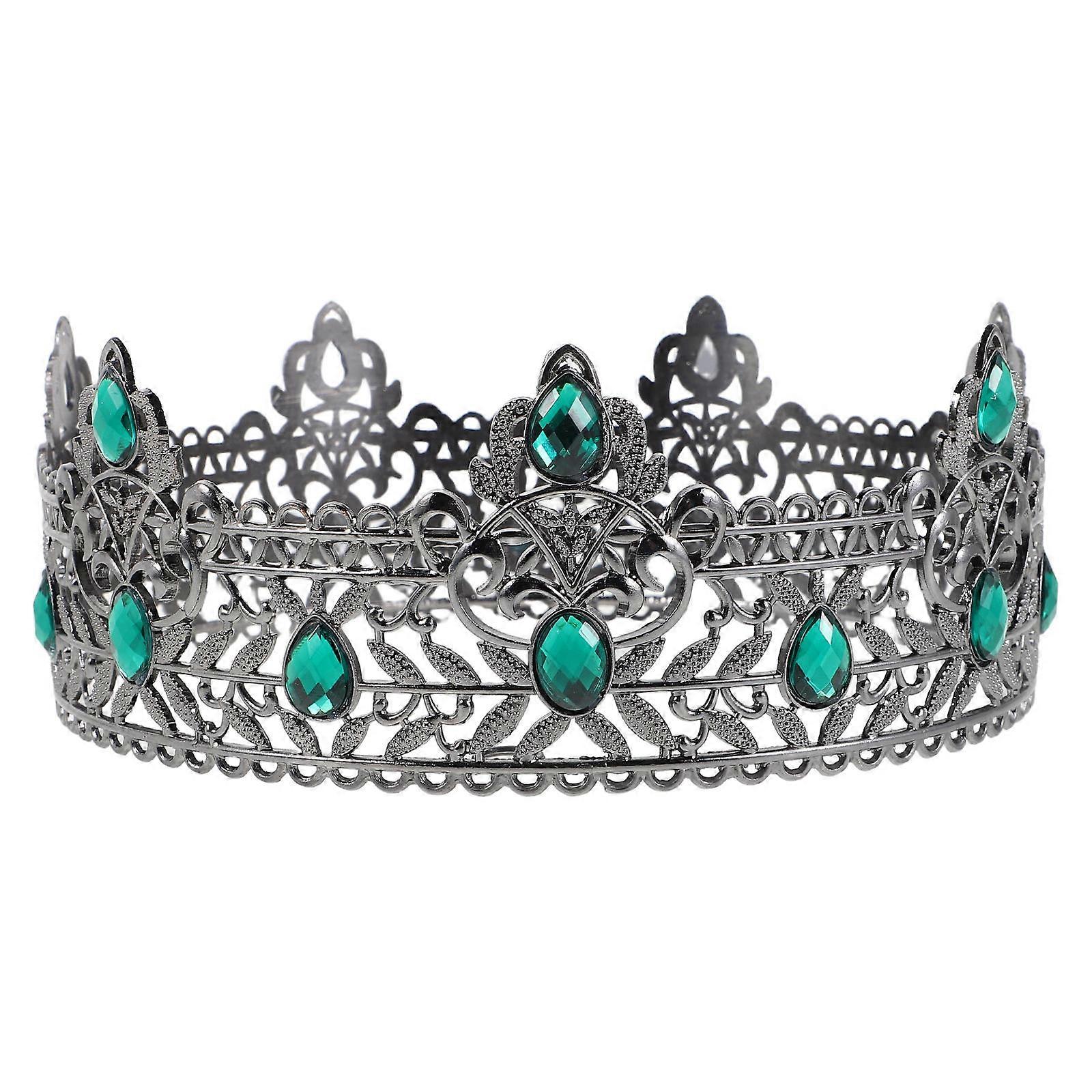 Medieval King Crown for Men Featuring Rhinestone Tiara Design