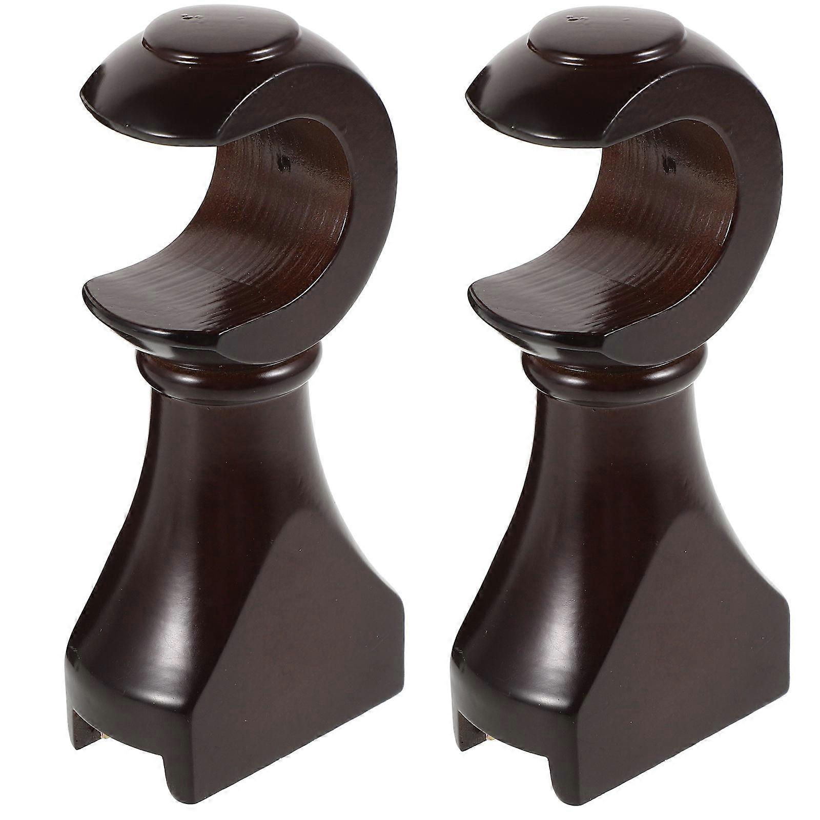 Curtain Rod Brackets Wooden Material for Multiple Rooms 2Pcs