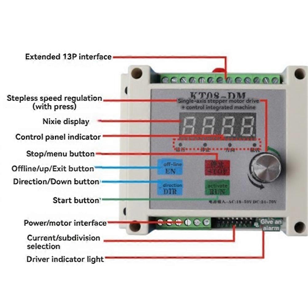 Driver Controller Integrated Stepper Motor Single Axis Pulse Generator KT08 Distance Travel/Angle/Direction