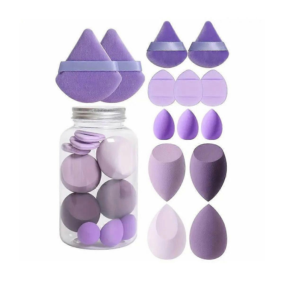 14 bouff��es de poudre en peluche pour un usage humide et sec, adapt��es au fond de teint liquide et aux poudre libre, ensemble d'outils de ma