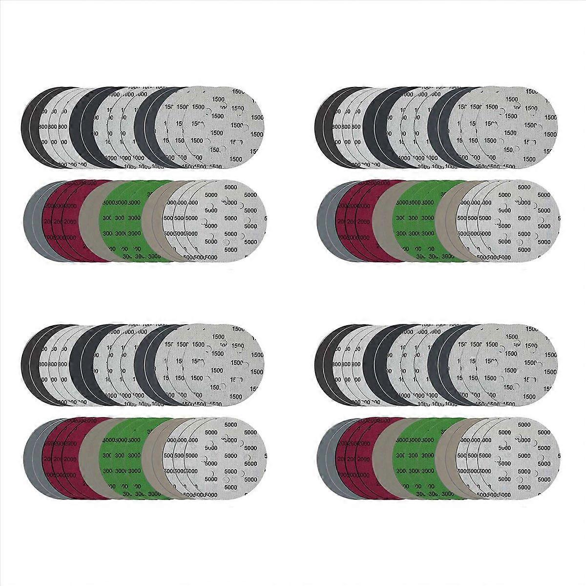 30Pcs 5-Inch Sanding Disc Sets, Hook&Loop 5-Inch 8-Hole Sandpaper