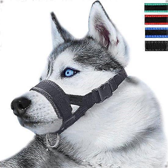 Head Strap Dog Muzzle Prevent from Taking Off by Paws for Small,Medium and Large Dogs(L/Black)