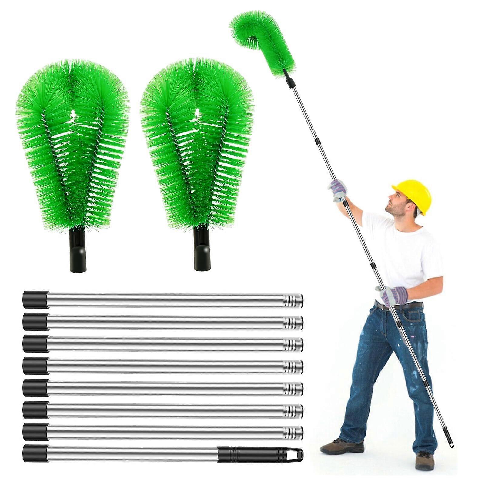 Gutter Cleaning Brush with Adjustable 10.5ft Telescopic Pole for Leaves and Debris Removal
