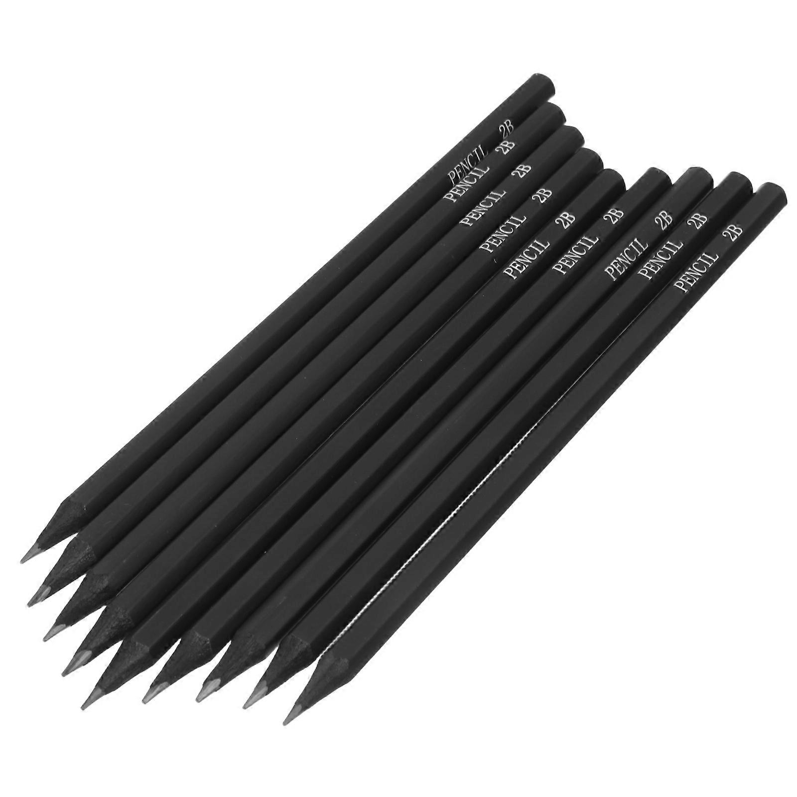 10Pcs 2B Hexagonal Black Pencil Set for Painting Comfortable Grip Drawing