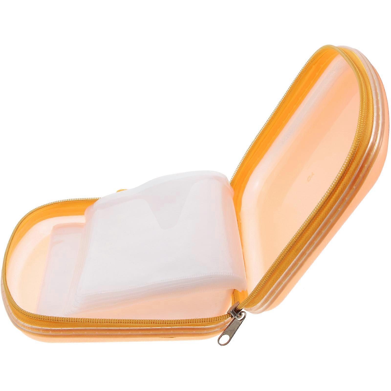 40 Cd Wallet Plastic Case Organizer for Storage Orange Color