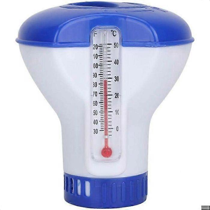 Floating pool dispenser, pool chlorine dispenser with thermometer, automatic chlorine dispenser