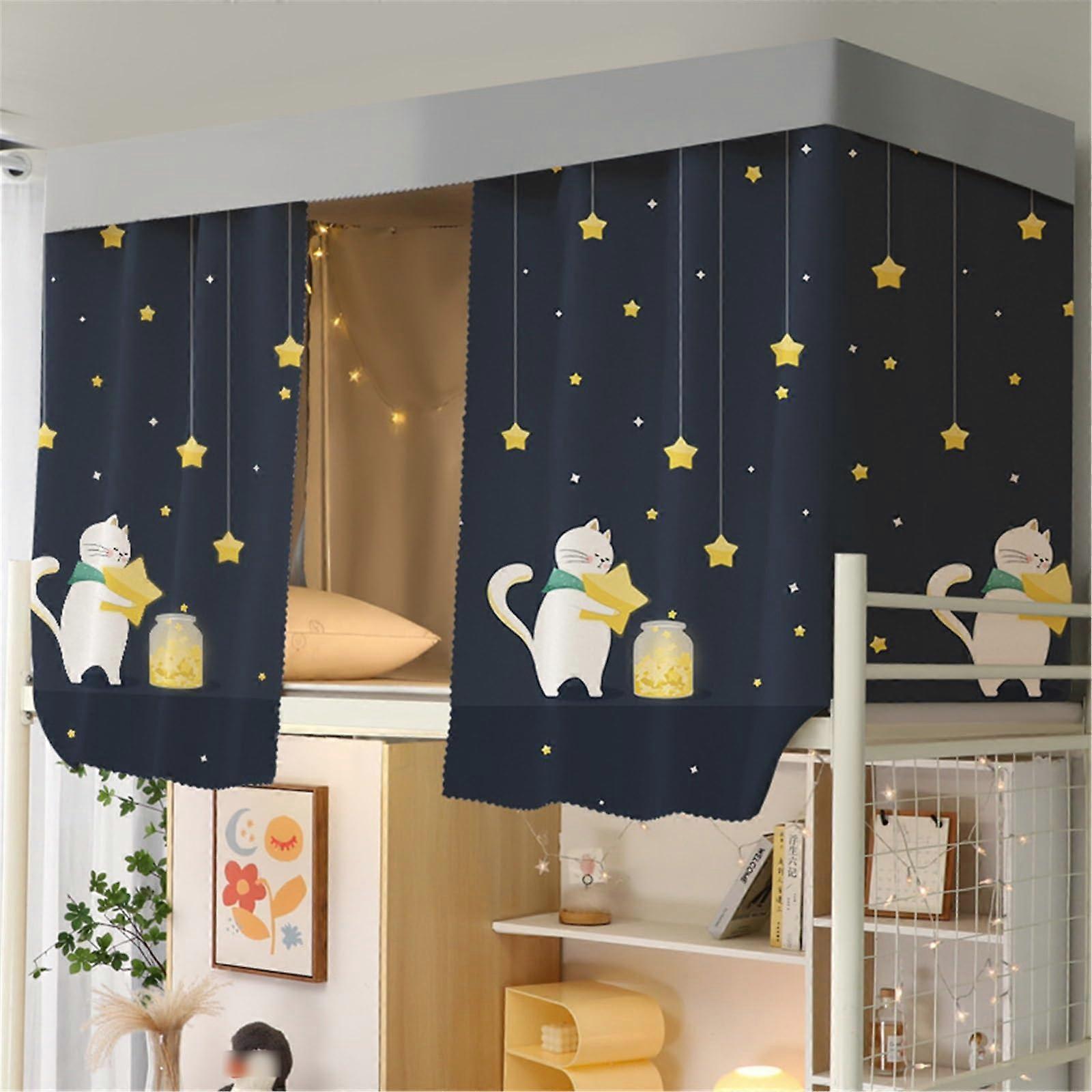 Bunk Bed Curtains Set for Bottom Privacy Protection and Light Blocking, Breathable Durable Fabric