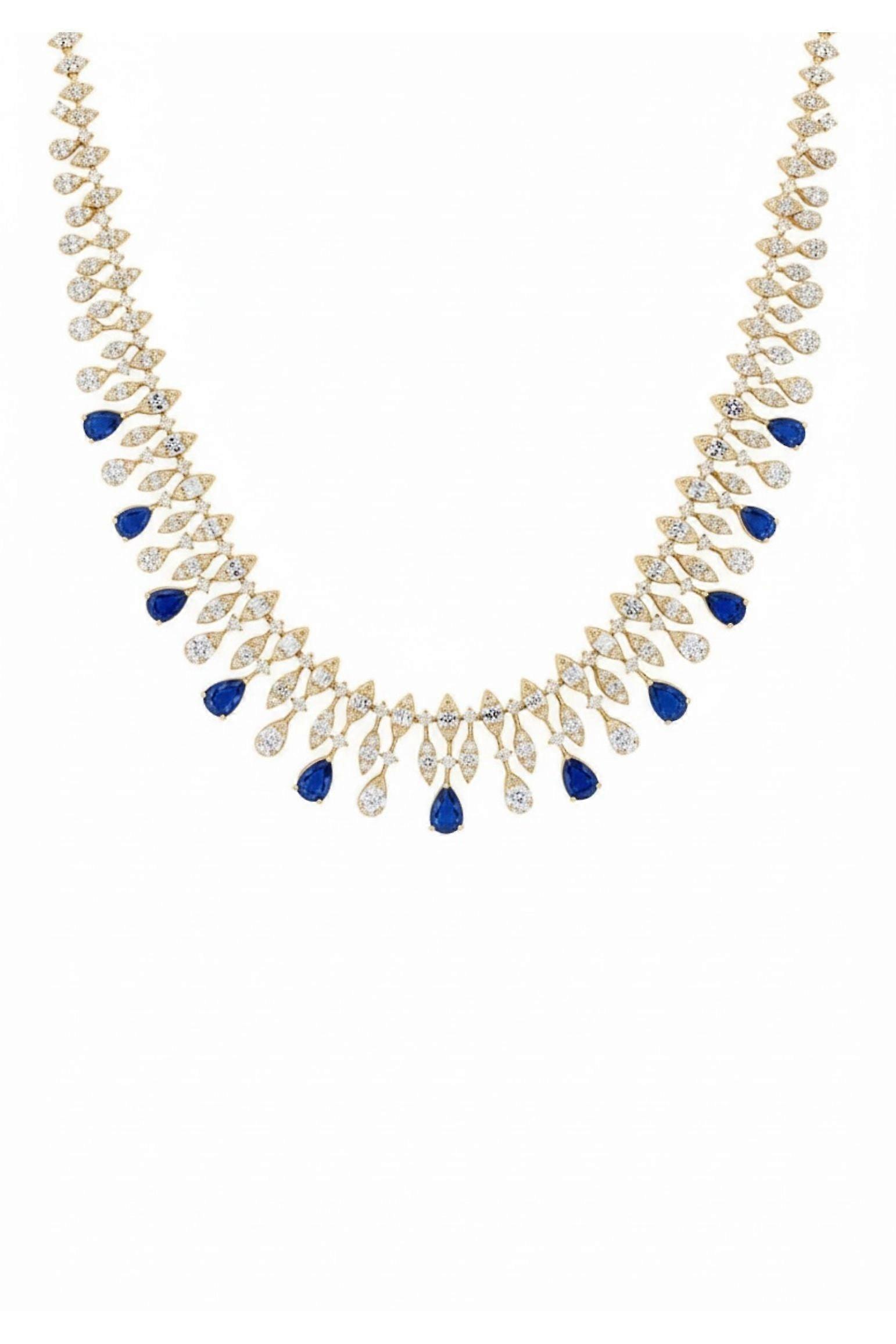 Duchess Sapphire Statement Necklace Gold