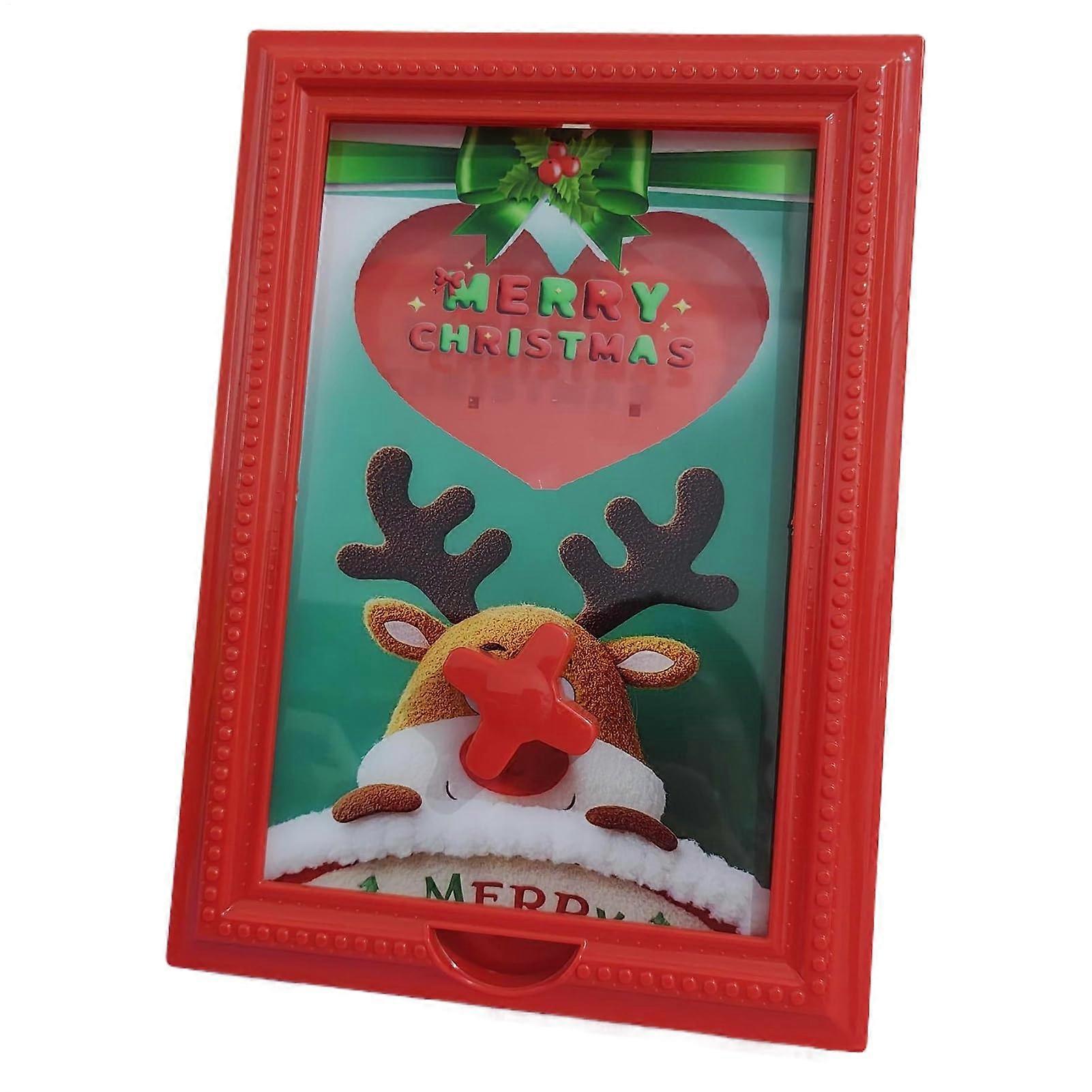 Candy Dispenser Photo Frame with Reindeer Design, Dual Function Holiday Party Candy Holder