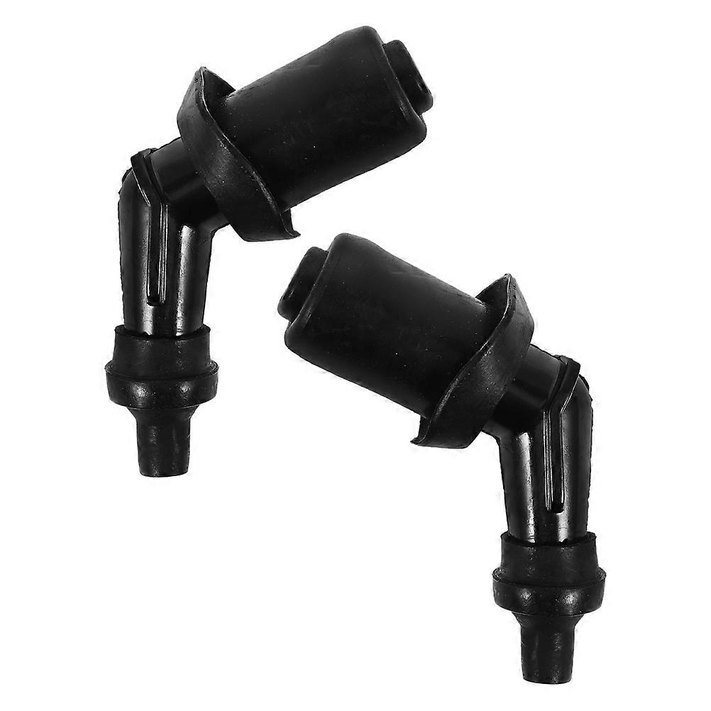 Plug Cap for Enhances Performance 2Pcs Black Plastic