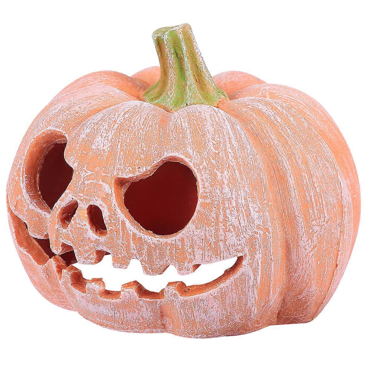 Pumpkin Shaped Resin Reptile Hide Cave for Decoration Use