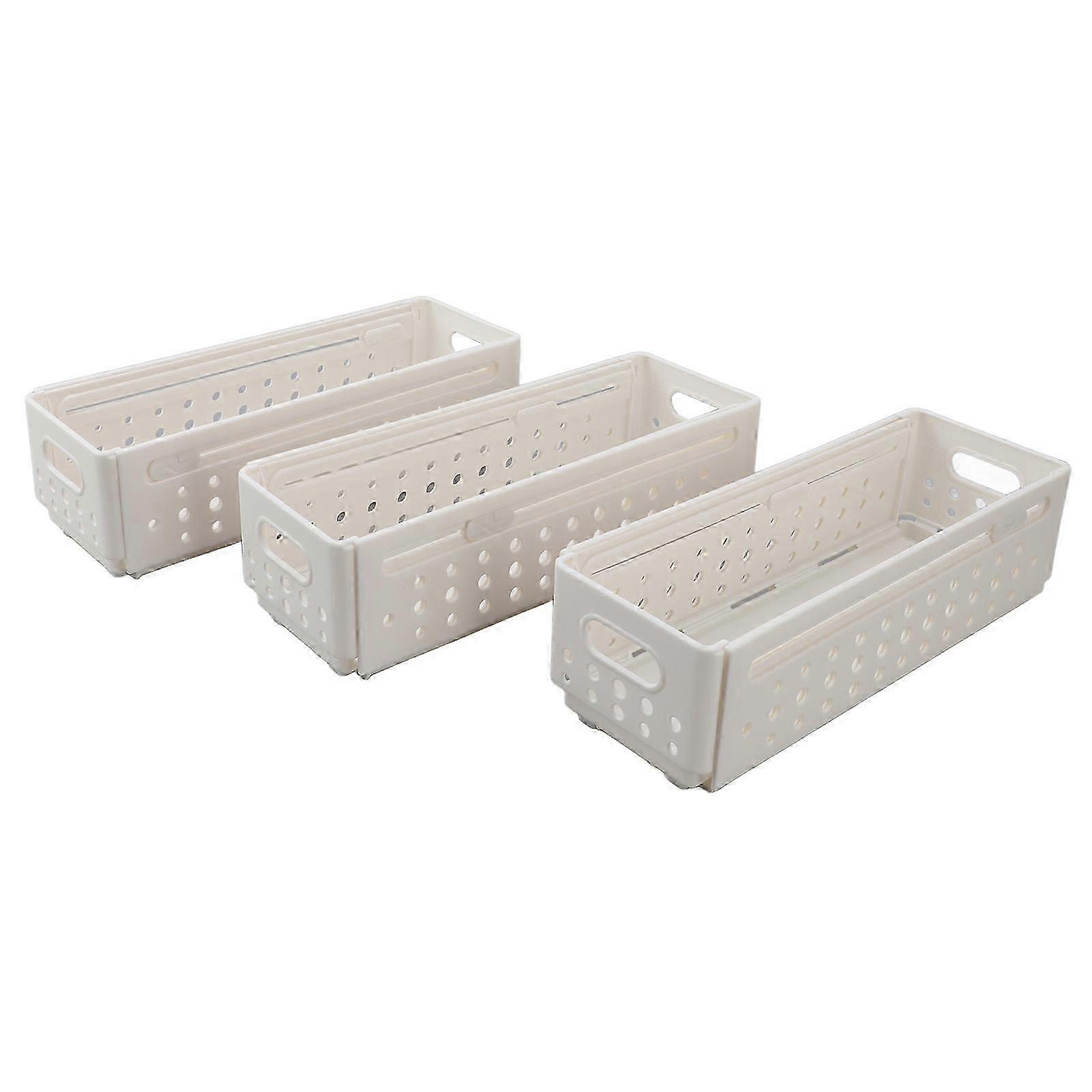 2025 3Pcs Retractable Storage Box Space Saving Multifunctional Multi Purpose Stackable Expandable Storage Bin for Kitchen Supplies Small