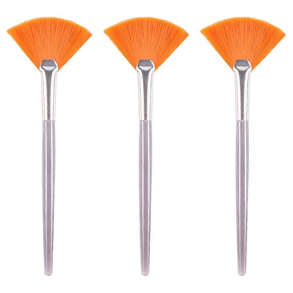 Facial Fan Makeup Brush for Mask Application 3Pcs Cosmetic Tools Set