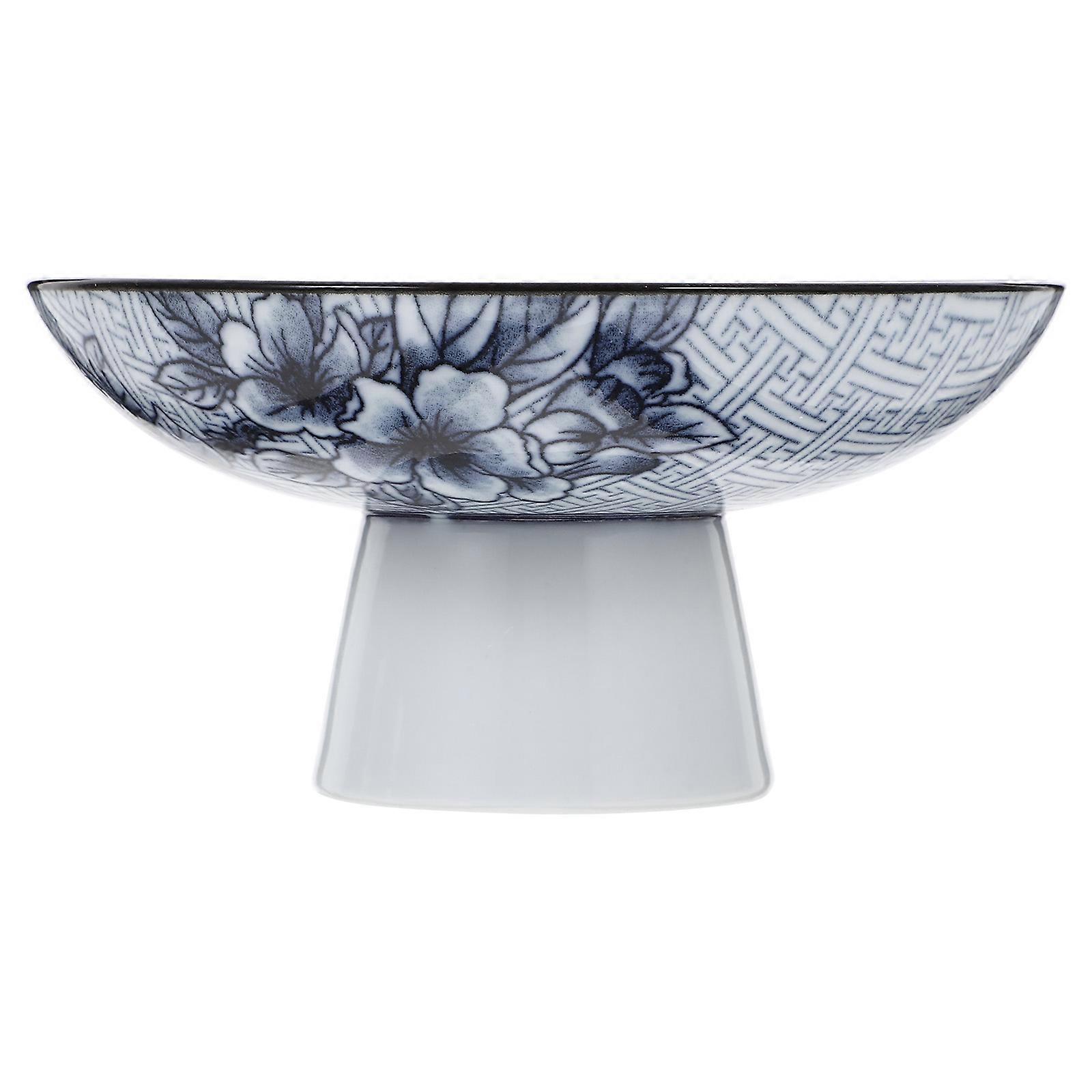 Footed Ceramic Fruit Bowl Decorative Kitchen Container For Friends Gathering Featuring Large Opening Design 1Pcs