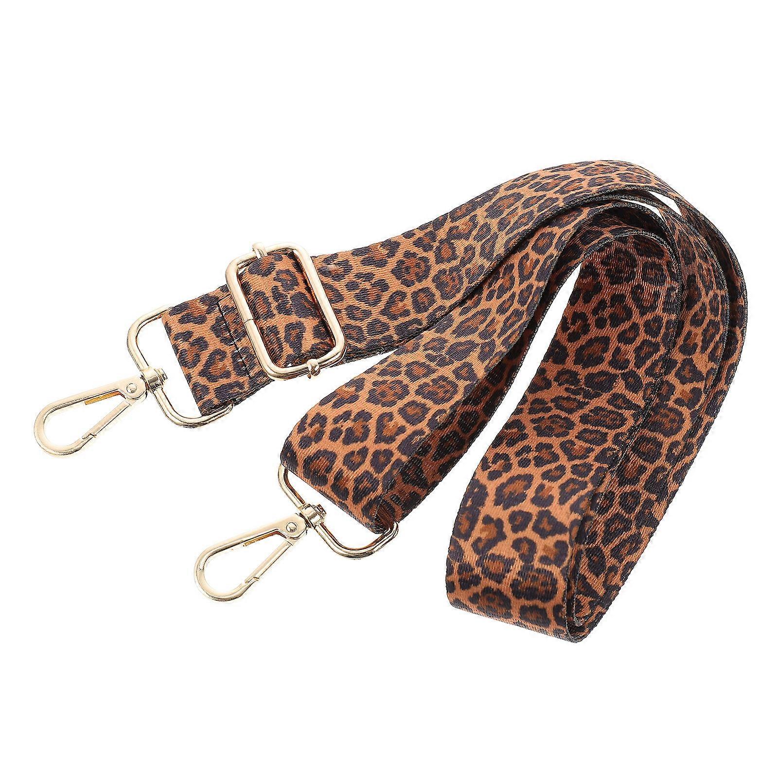 Women Bag Strap Leopard Wide Shoulder Strap Replacement with Hook