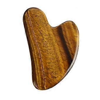 1pc Tiger\'S Eye Gua Sha Board Practical Scraping Massage Board (Light Brown)