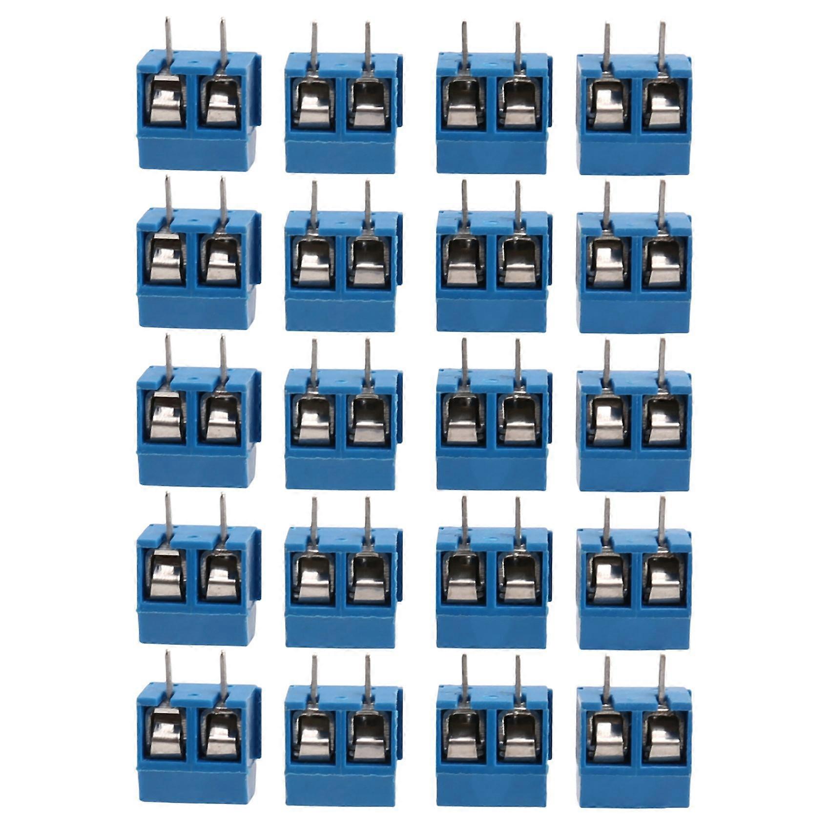 2-Pin Screw Terminal Block Connector 5.08mm Pitch Panel PCB Mount, 20Pcs