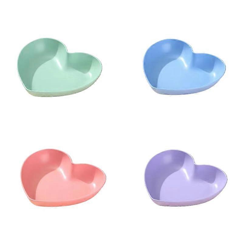Heart Shaped Snack Bowls Set of 4, Stackable Mini Dessert Dishes with EasyClean Smooth Surface