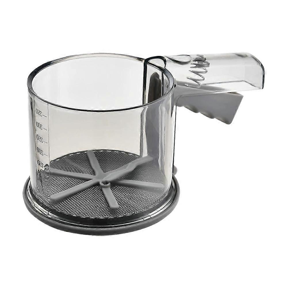 Stainless Steel Flour Sifter Cup with Double Layer Sifting and Ergonomic Handle for Baking