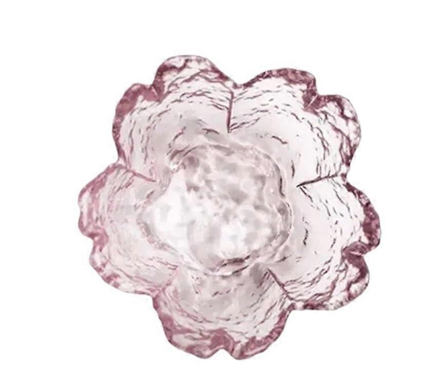 Dessert Plate Set 3pcs Glass Serving Plates for Cake and Fruit with Elegant Flower Pattern