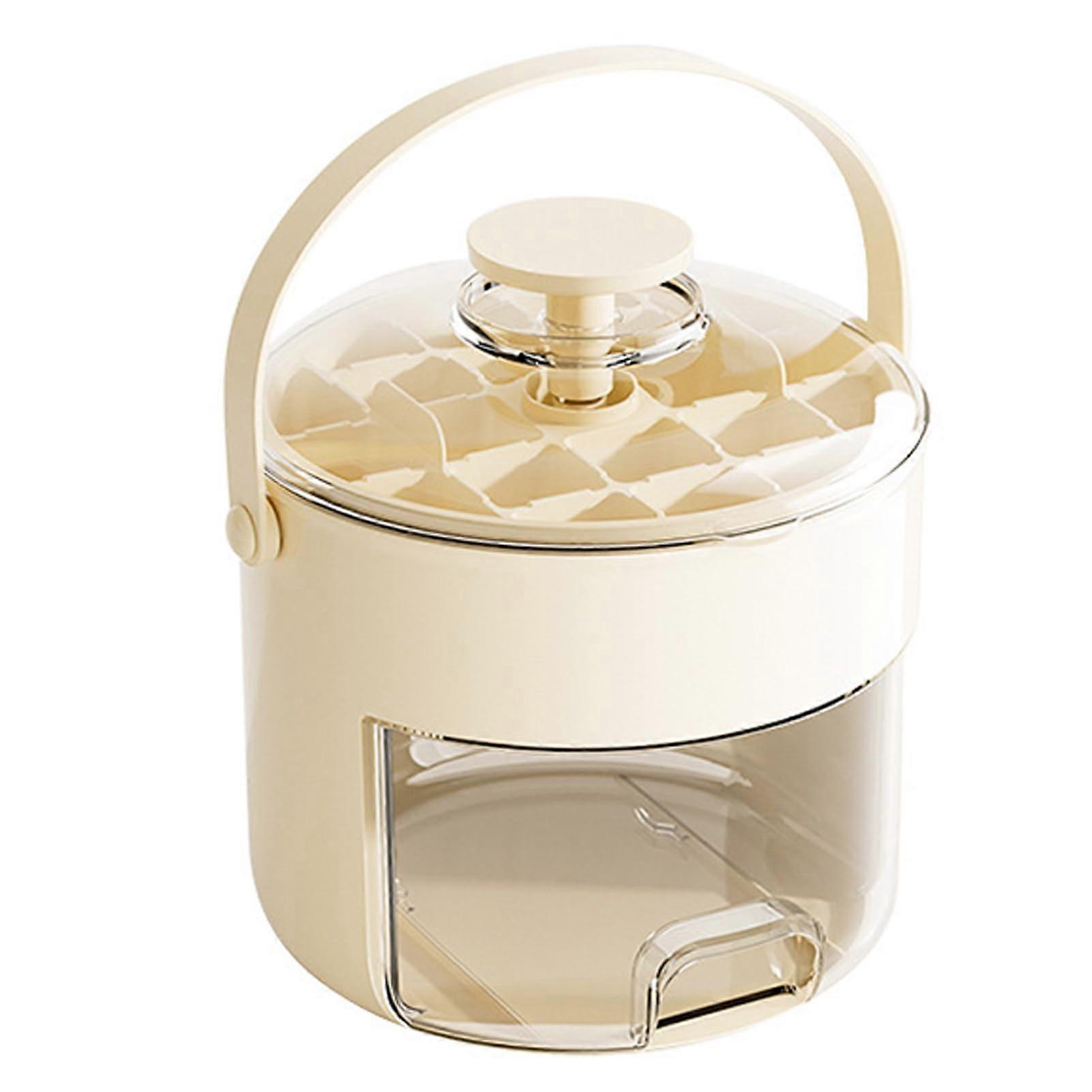 Ice Cube Tray with Lid Easy Release Handheld Press Food Grade Mold with Storage Box